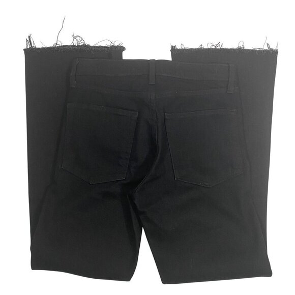 Nili Lotan High Rise Vianca flare Jeans Jet Black raw hem Size 26 - Picture 6 of 12